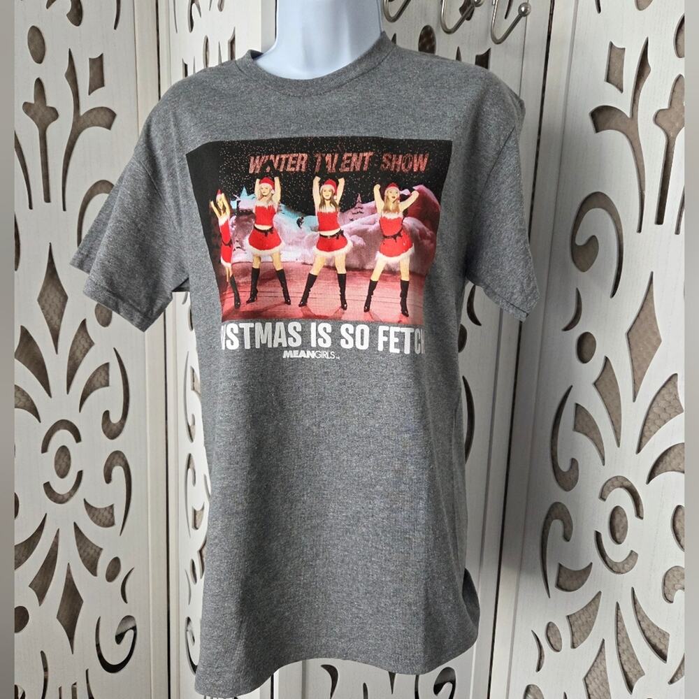Mean Girls Christmas Is So Fetch Tee Gray Graphic Movie Shirt Womens M NWOT